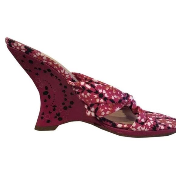 Jimmy Choo Sz 38.5 (8 - 8.5 US)  Magenta Pink Wedge Heel Sandals EUC - Picture 5 of 12